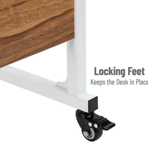 Mind Reader Standing Desks<21.75" Adjustable Standing Desk Laptop Stand, Brown/White (OBRJUST-BRN)