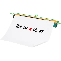 Mind Reader Dry Erase<Adhesive Dry-Erase Whiteboard Roll with Dry Erase Markers, 24" x 10' (DWBER-WHT)