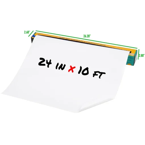 Mind Reader Dry Erase<Adhesive Dry-Erase Whiteboard Roll with Dry Erase Markers, 24" x 10' (DWBER-WHT)