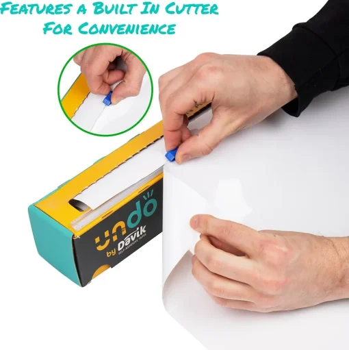 Mind Reader Dry Erase<Adhesive Dry-Erase Whiteboard Roll with Dry Erase Markers, 24" x 10' (DWBER-WHT)