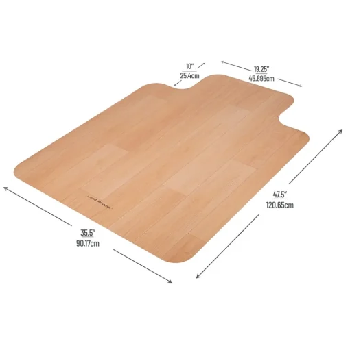 Mind Reader Chair Mats<Hard Floor Chair Mat with Lip, 36" x 48'', Brown PVC (WDOFFCMAT-BRN)