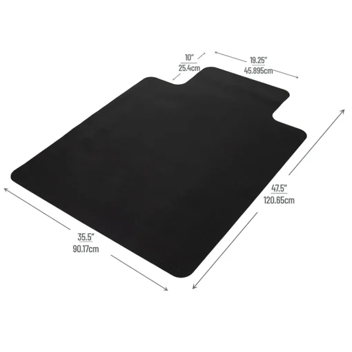 Mind Reader Chair Mats<Hard Floor Chair Mat with Lip, 36" x 48'',Set of 2, Black (2OFFCMAT-BLK)