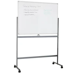 Mind Reader Dry Erase<Mobile Double-Sided Dry-Erase Whiteboard, Aluminum Frame, 47" x 35.5" (ROLLBOARD-WHT)