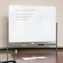Mind Reader Dry Erase<Mobile Double-Sided Dry-Erase Whiteboard, Aluminum Frame, 47" x 35.5" (ROLLBOARD-WHT)