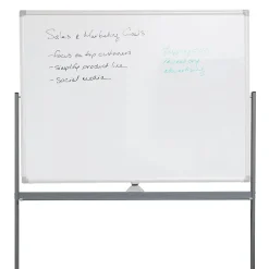 Mind Reader Dry Erase<Mobile Double-Sided Dry-Erase Whiteboard, Aluminum Frame, 47" x 35.5" (ROLLBOARD-WHT)