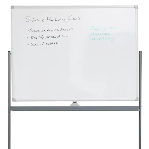 Mind Reader Dry Erase<Mobile Double-Sided Dry-Erase Whiteboard, Aluminum Frame, 47" x 35.5" (ROLLBOARD-WHT)