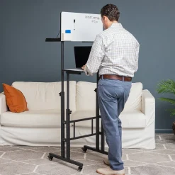 Mind Reader Standing Desks<21"W Adjustable Standing Whiteboard Desk, Black (SDWBOARD-BLK)