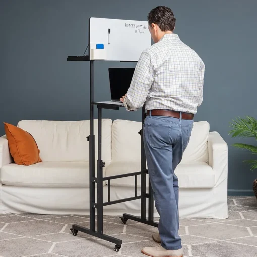 Mind Reader Standing Desks<21"W Adjustable Standing Whiteboard Desk, Black (SDWBOARD-BLK)