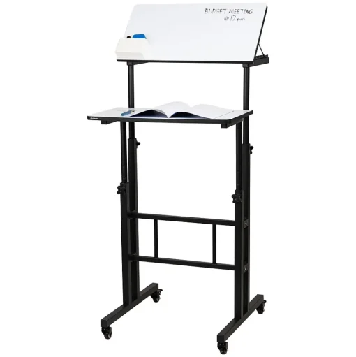 Mind Reader Standing Desks<21"W Adjustable Standing Whiteboard Desk, Black (SDWBOARD-BLK)