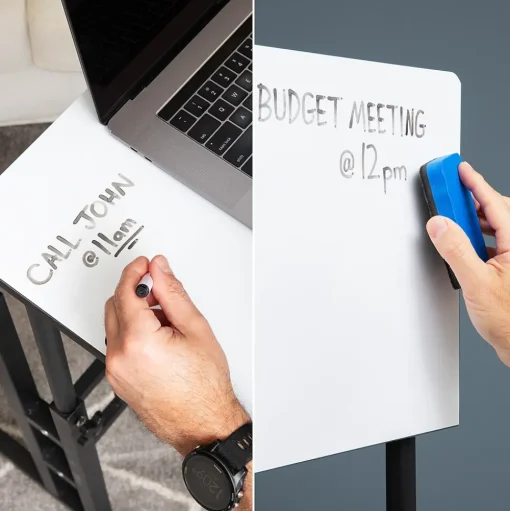 Mind Reader Standing Desks<21"W Adjustable Standing Whiteboard Desk, Black (SDWBOARD-BLK)