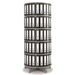 Moll File Cabinets<® Rotary Five Tier Spin & File Binder Storage Carousel, White