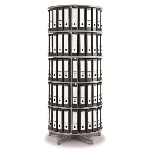 Moll File Cabinets<® Rotary Five Tier Spin & File Binder Storage Carousel, White