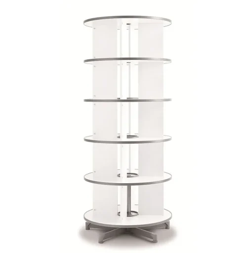 Moll File Cabinets<® Rotary Five Tier Spin & File Binder Storage Carousel, White
