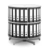 Moll File Cabinets<® Rotary Two Tier Spin & File Binder Storage Carousel, White