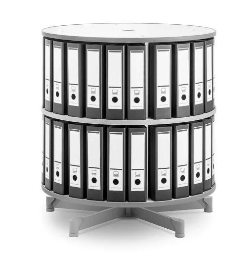 Moll File Cabinets<® Rotary Two Tier Spin & File Binder Storage Carousel, White