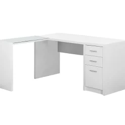 Monarch Specialties Inc. L-Desks<60" L-Shaped Desk, White (I 7136)