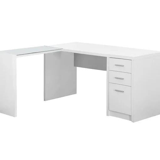 Monarch Specialties Inc. L-Desks<60" L-Shaped Desk, White (I 7136)