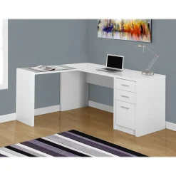 Monarch Specialties Inc. L-Desks<60" L-Shaped Desk, White (I 7136)
