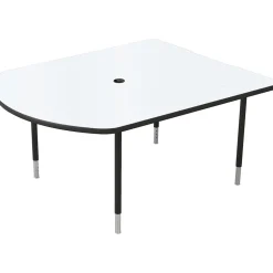 MooreCo Office Desks<MediaSpace 60" Table, White/Black (27749-MRKR-BK)