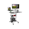 Mount-It! Standing Desks<37"-55" Plastic/Steel Adjustable Desk, Black/Gray (MI-7970)