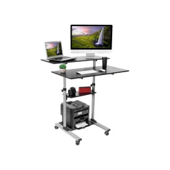 Mount-It! Standing Desks<37"-55" Plastic/Steel Adjustable Desk, Black/Gray (MI-7970)