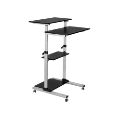 Mount-It! Standing Desks<27.5" W Mobile Height Adjustable Desk, Silver, Plastic/Steel (MI-7940)