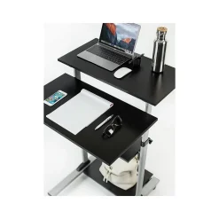 Mount-It! Standing Desks<27.5" W Mobile Height Adjustable Desk, Silver, Plastic/Steel (MI-7940)