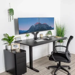 Mount-It! Standing Desks<Dual Motor 60"W Electric Adjustable Standing Desk, Black (MI-18121)