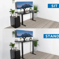 Mount-It! Standing Desks<Dual Motor 60"W Electric Adjustable Standing Desk, Black (MI-18121)