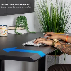 Mount-It! Standing Desks<Dual Motor 60"W Electric Adjustable Standing Desk, Black (MI-18121)