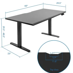 Mount-It! Standing Desks<Dual Motor 60"W Electric Adjustable Standing Desk, Black (MI-18121)