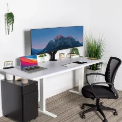 Mount-It! Standing Desks<Dual Motor 72"W Electric Adjustable Standing Desk, White (MI-18124)