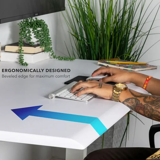 Mount-It! Standing Desks<Dual Motor 72"W Electric Adjustable Standing Desk, White (MI-18124)