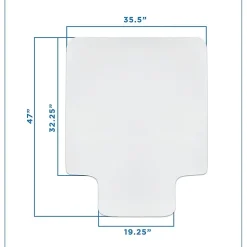 Mount-It! Chair Mats<Hard Floor Chair Mat with Lip, 35.5" x 47", Clear Vinyl (MI-7818)