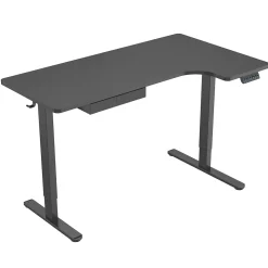 Mount-It! Standing Desks<MI-15002 57"W L-Shaped Adjustable Particle Board Standing Desk, Black (MI-15002)