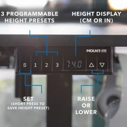 Mount-It! Standing Desks<MI-15002 57"W L-Shaped Adjustable Particle Board Standing Desk, Black (MI-15002)