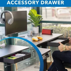Mount-It! Standing Desks<MI-15002 57"W L-Shaped Adjustable Particle Board Standing Desk, Black (MI-15002)