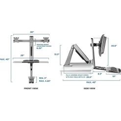Mount-It! Standing Desks<Sit Stand Desk Mount Workstation, Dual Monitor Standing Desk Converter, Full Motion Arm, Height Adjustable (MI-7904)