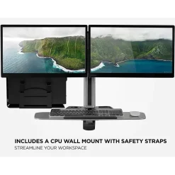 Mount-It! Standing Desks<Sit Stand Wall Mount Workstation, Articulating Standing Desk for Dual Monitors, Floating Keyboard Tray (MI-7906)