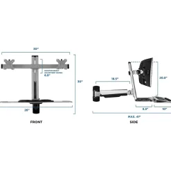 Mount-It! Standing Desks<Sit Stand Wall Mount Workstation, Articulating Standing Desk for Dual Monitors, Floating Keyboard Tray (MI-7906)
