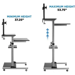 Mount-It! Standing Desks<28"W Adjustable Steel Standing Desk with Monitor Mount, Grey (MI-7942)