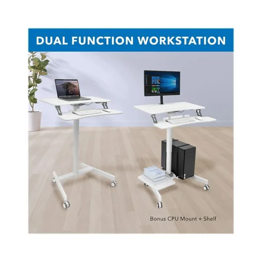 Mount-It! Standing Desks<28"W Adjustable Steel Standing Desk, White (MI-7979W)
