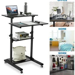 Mount-It! Standing Desks<28"W Adjustable Steel Standing Desk, Black (MI-7940)