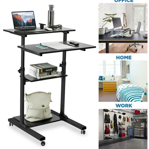 Mount-It! Standing Desks<28"W Adjustable Steel Standing Desk, Black (MI-7940)