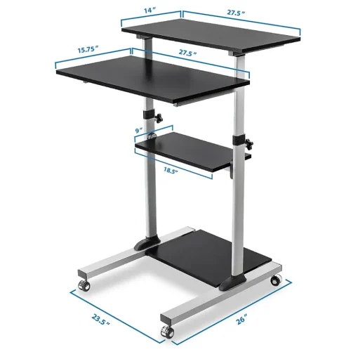 Mount-It! Standing Desks<28"W Adjustable Steel Standing Desk, Black (MI-7940)