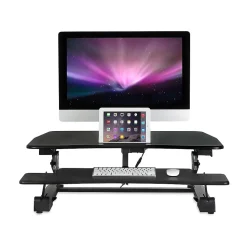Mount-It! Standing Desks<36"W Electric Adjustable Standing Desk Converter with USB Charging Port, Black (MI-7927E)