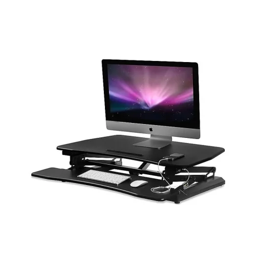 Mount-It! Standing Desks<36"W Electric Adjustable Standing Desk Converter with USB Charging Port, Black (MI-7927E)