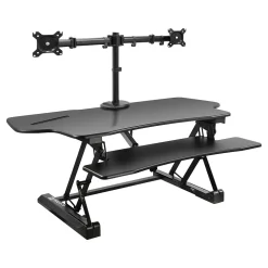 Mount-It! Standing Desks<47"W Electric Adjustable Standing Desk Converter with Dual Monitor Mount and USB Charging Port, Black (MI-8054)