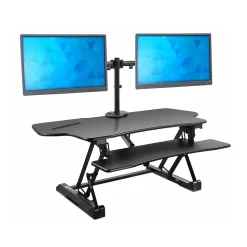 Mount-It! Standing Desks<47"W Electric Adjustable Standing Desk Converter with Dual Monitor Mount and USB Charging Port, Black (MI-8054)