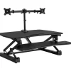 Mount-It! Standing Desks<35"W Electric Adjustable Standing Desk Converter with Dual Monitor Mount and USB Charging Port, Black (MI-8053)